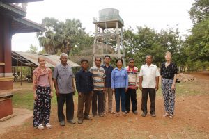 Ms. Stenholm and Ms. Tanskanen in the Sre Chea Commune, where the Solar Powered Drinking Water project was conducted.
